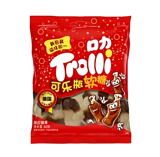 Trolli Cola Gummies – chewy cola flavored gummies available at Exotrolley in Montreal Canada