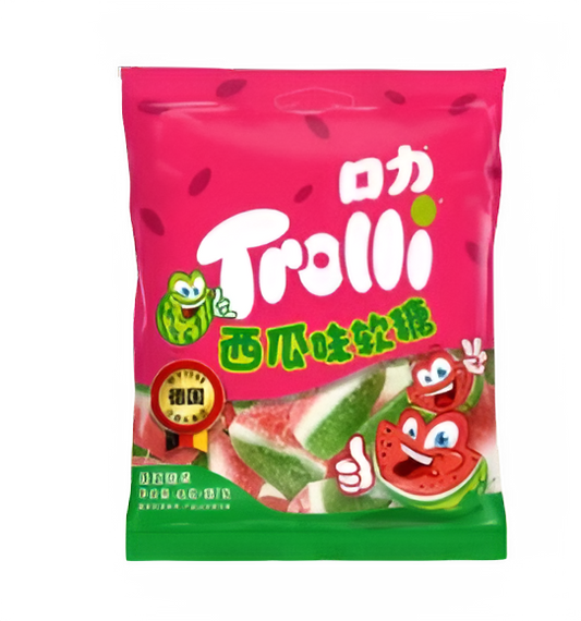 Trolli Watermelon – gummy watermelon shaped candy available at Exotrolley in Montreal Canada
